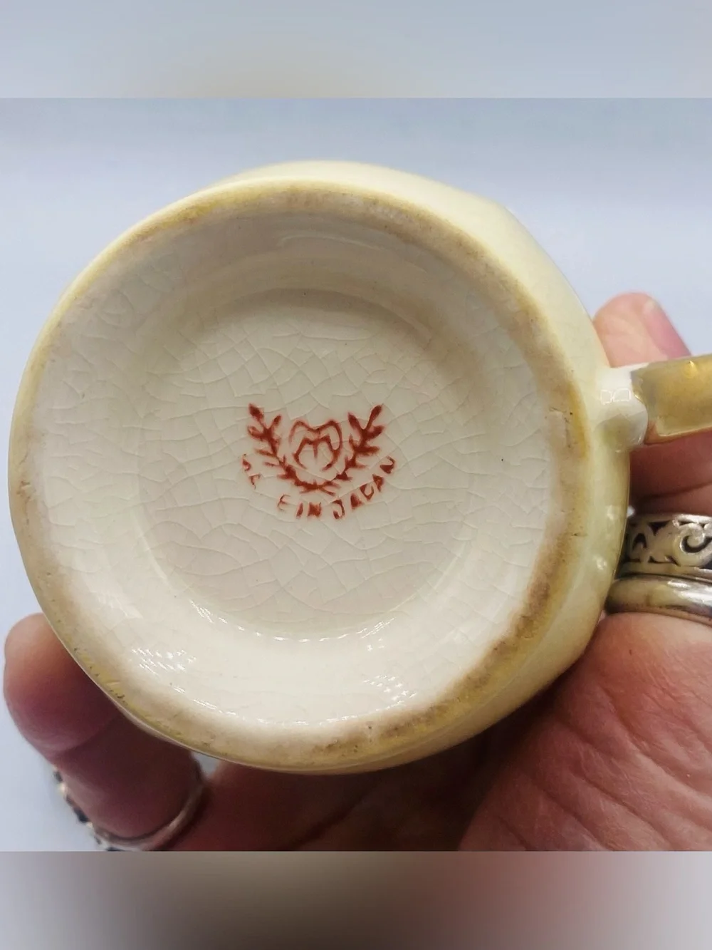Antique Hand Painted Moriyama Mori-Machi Porcelain Creamer Gold Trim Japan